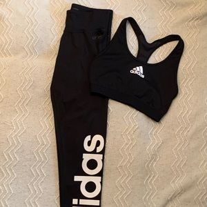 Adidas Bundle! Leggings + Sports Bra Size S